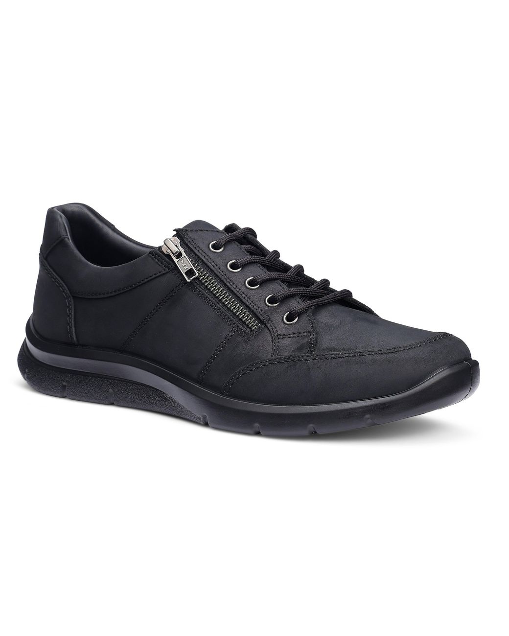Hotter Blue Finn Leather Wide-Fit Low-Top Trainers for men