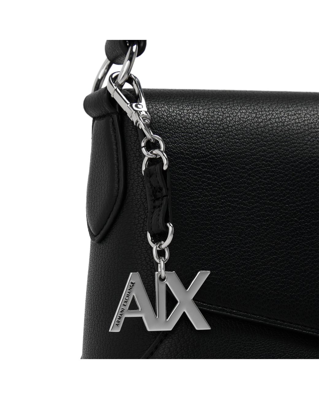 ARMANI EXCHANGE Black Isabel Faux Leather Shoulder Bag