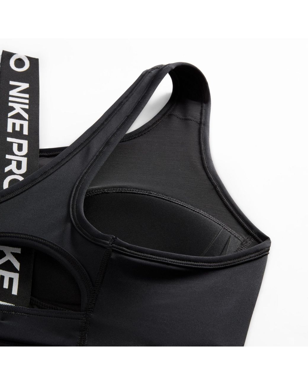 Nike Black Swoosh Medium Impact Sports Bra