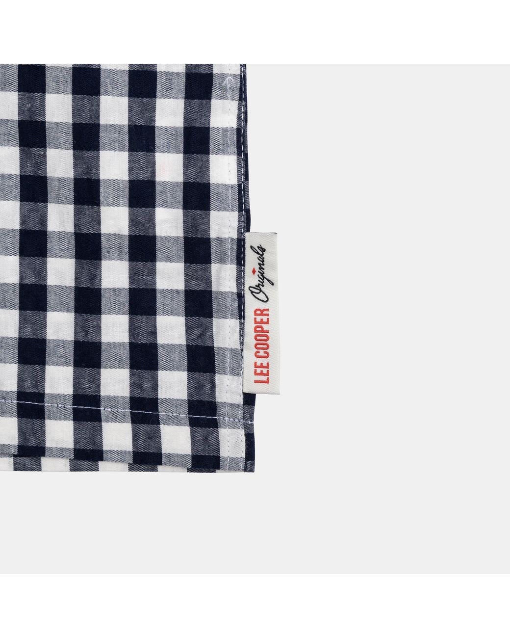 Lee Cooper Blue Gingham Check Short Sleeve Shirt for men