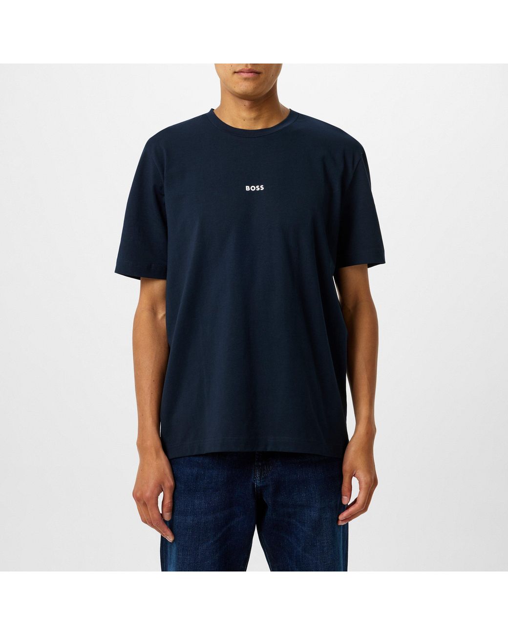 Boss Blue Oversized Tchup T-Shirt With Logo Detail for men