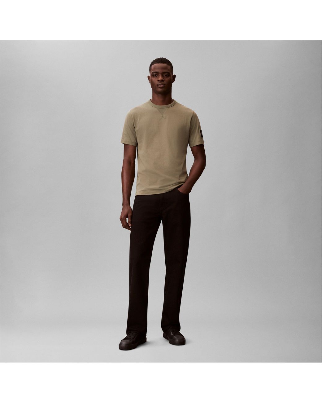 Calvin Klein Green Monogram Badge T-Shirt for men