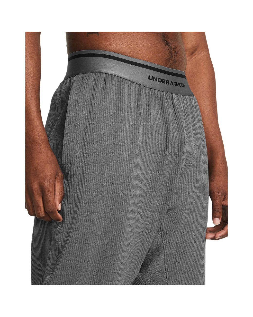 Under Armour Gray Ribbed Open Hem Fleece Joggers for men