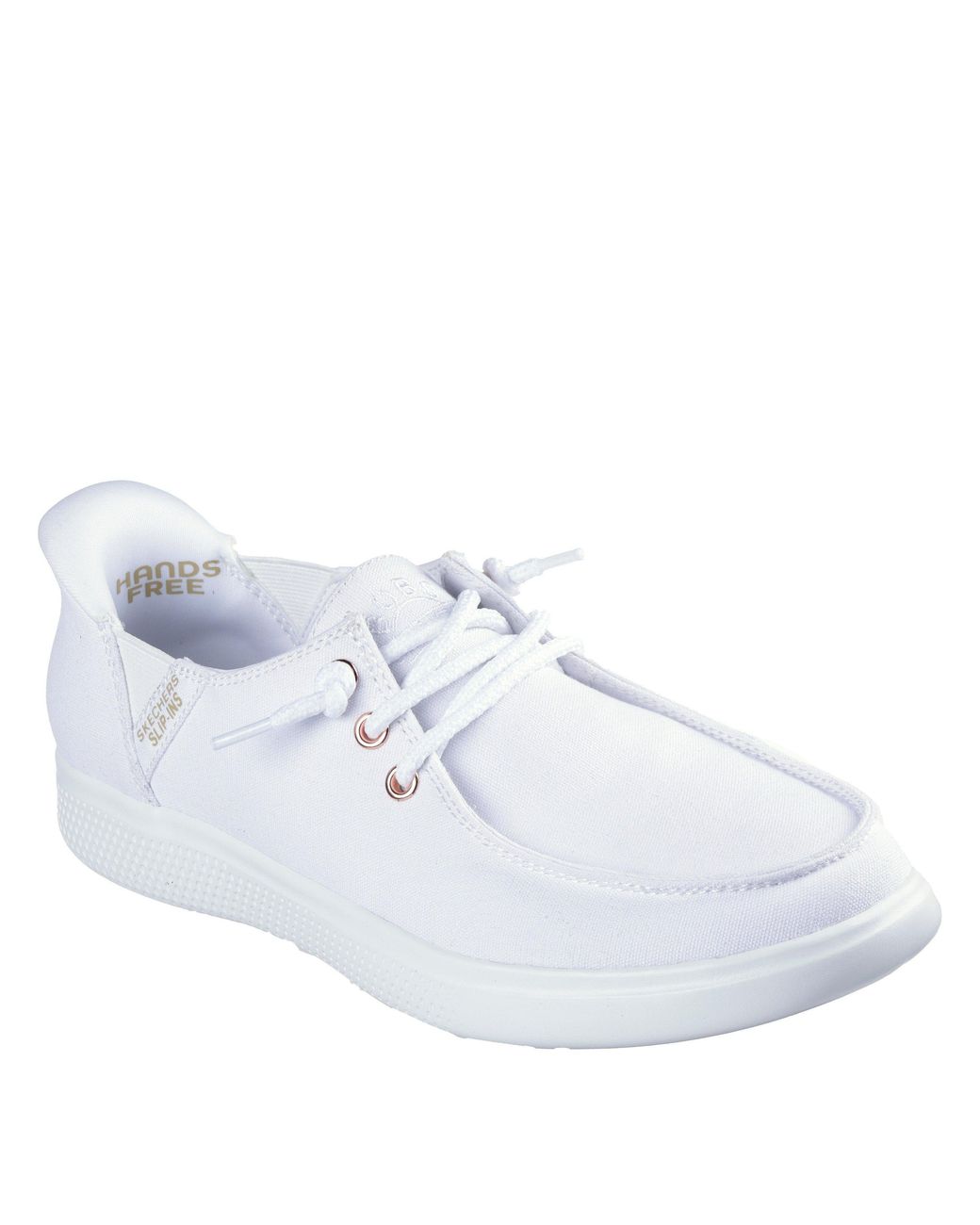 Skechers White Slip On Trainers