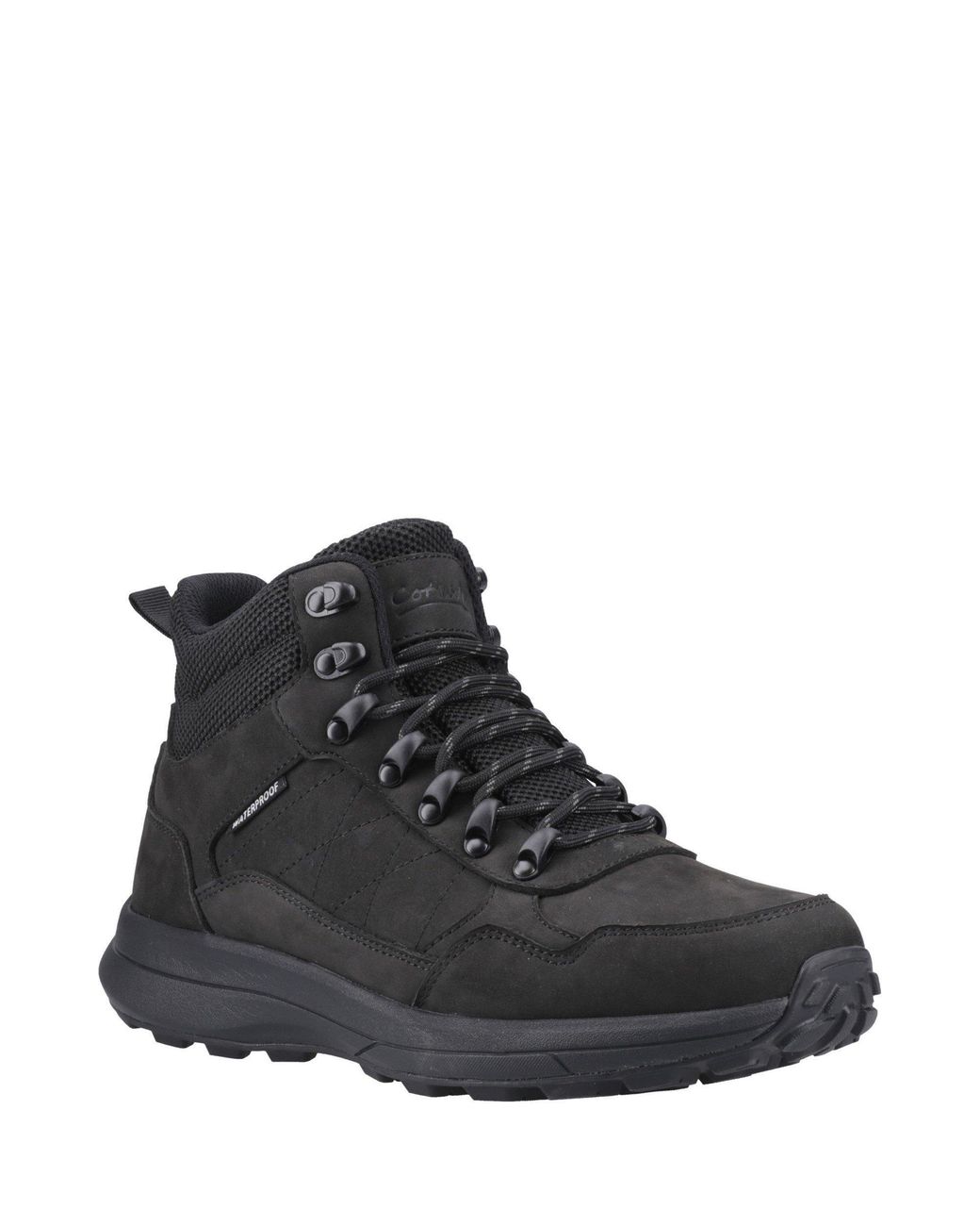 Cotswold Black Oddington Waterproof Nubuck Hiker Boots for men
