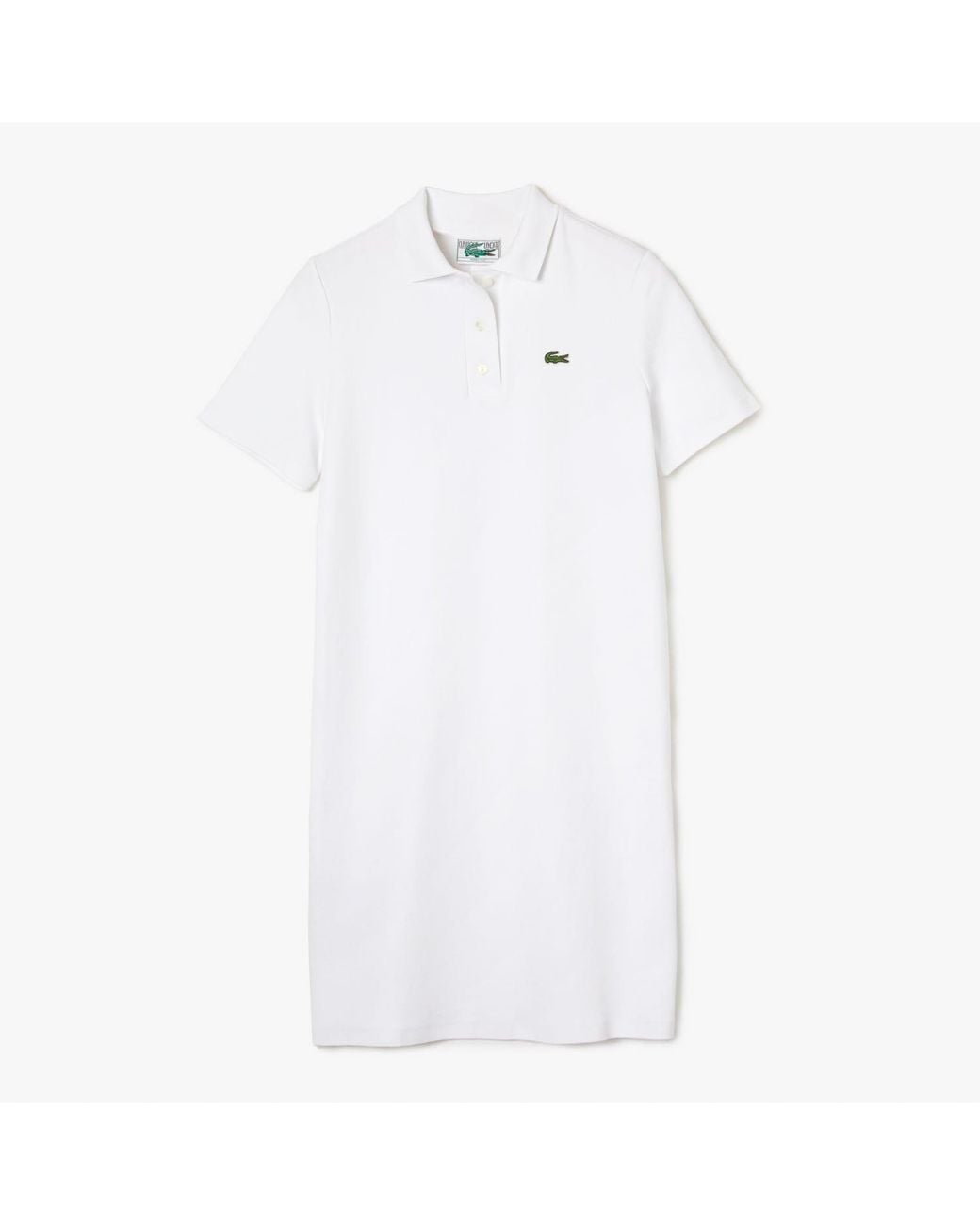 Lacoste White Trumpet Sleeve Piqué Polo Dress
