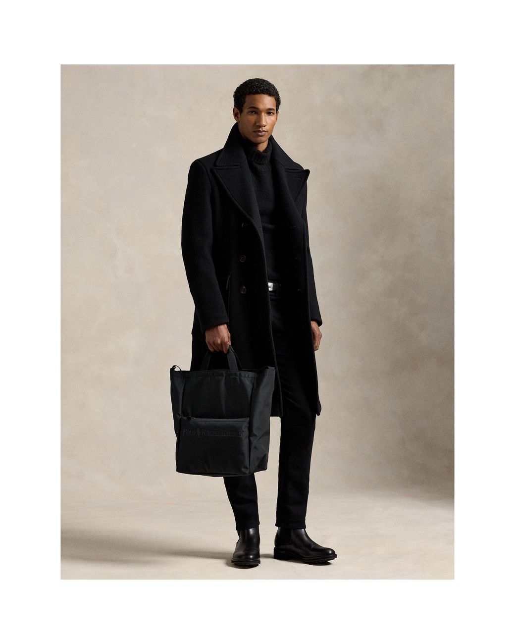 Polo Ralph Lauren Black Modern Logo Large Tote Bag