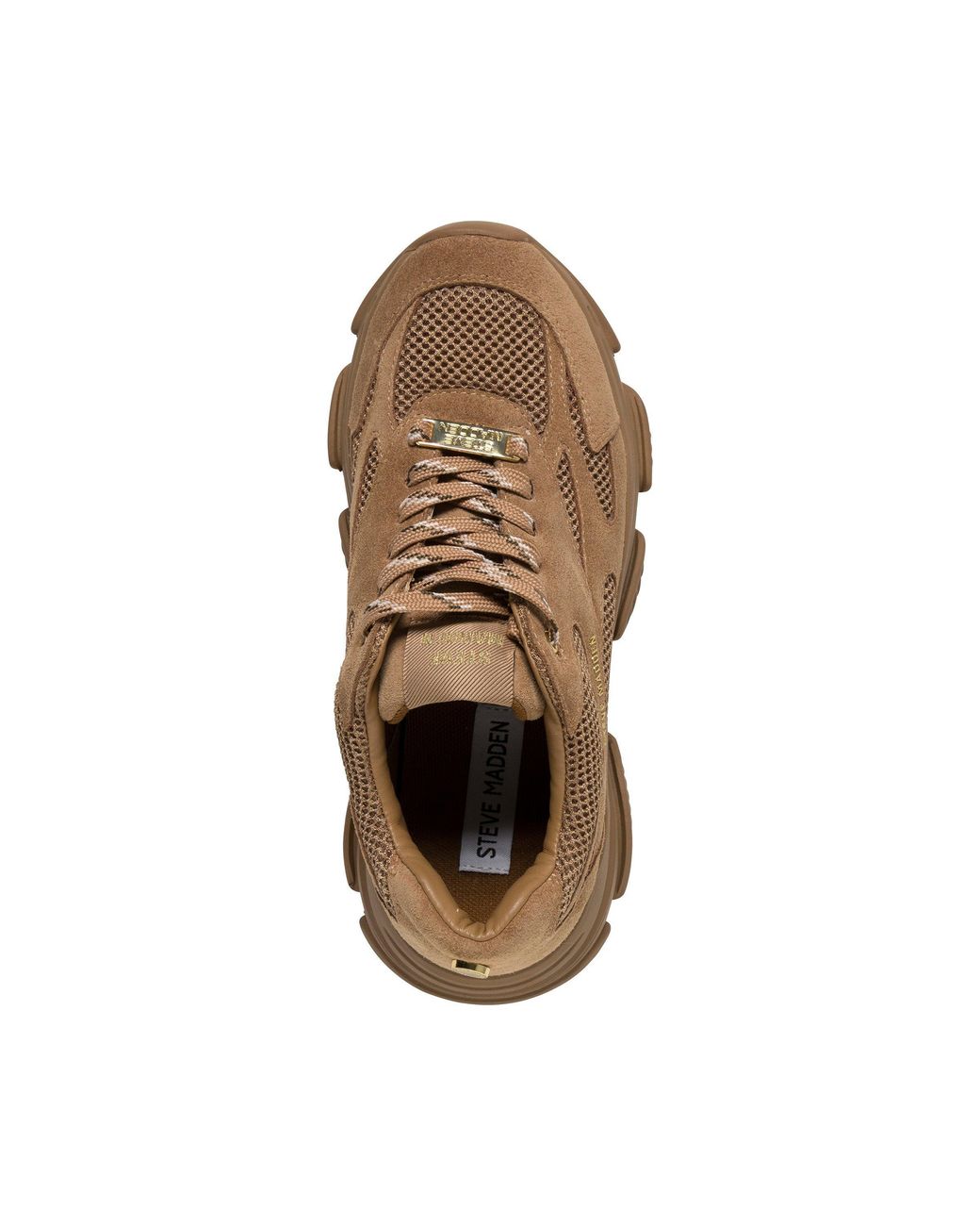Steve Madden Brown Suedemesh Paneled Sneakers