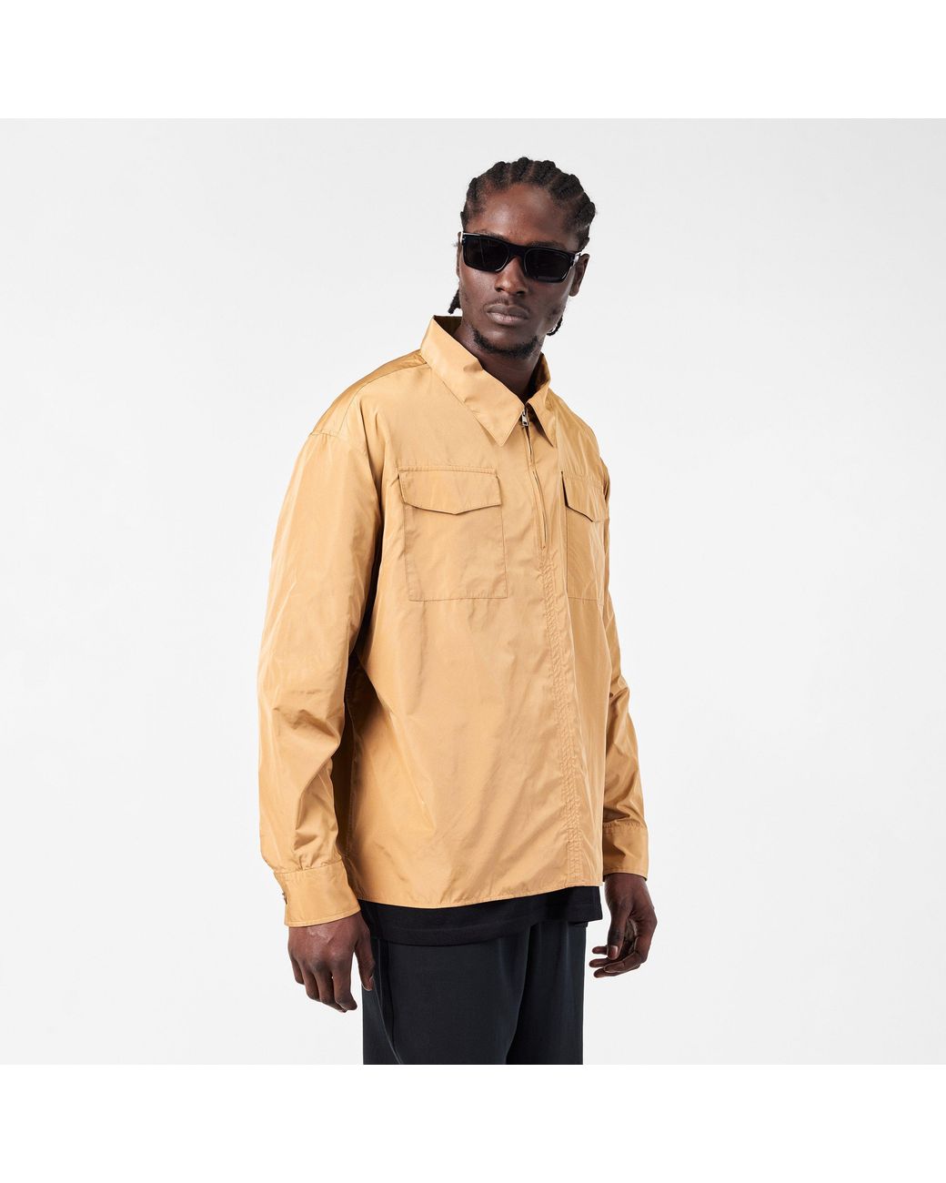 AMI Natural Plain Long-Sleeve Shirt for men