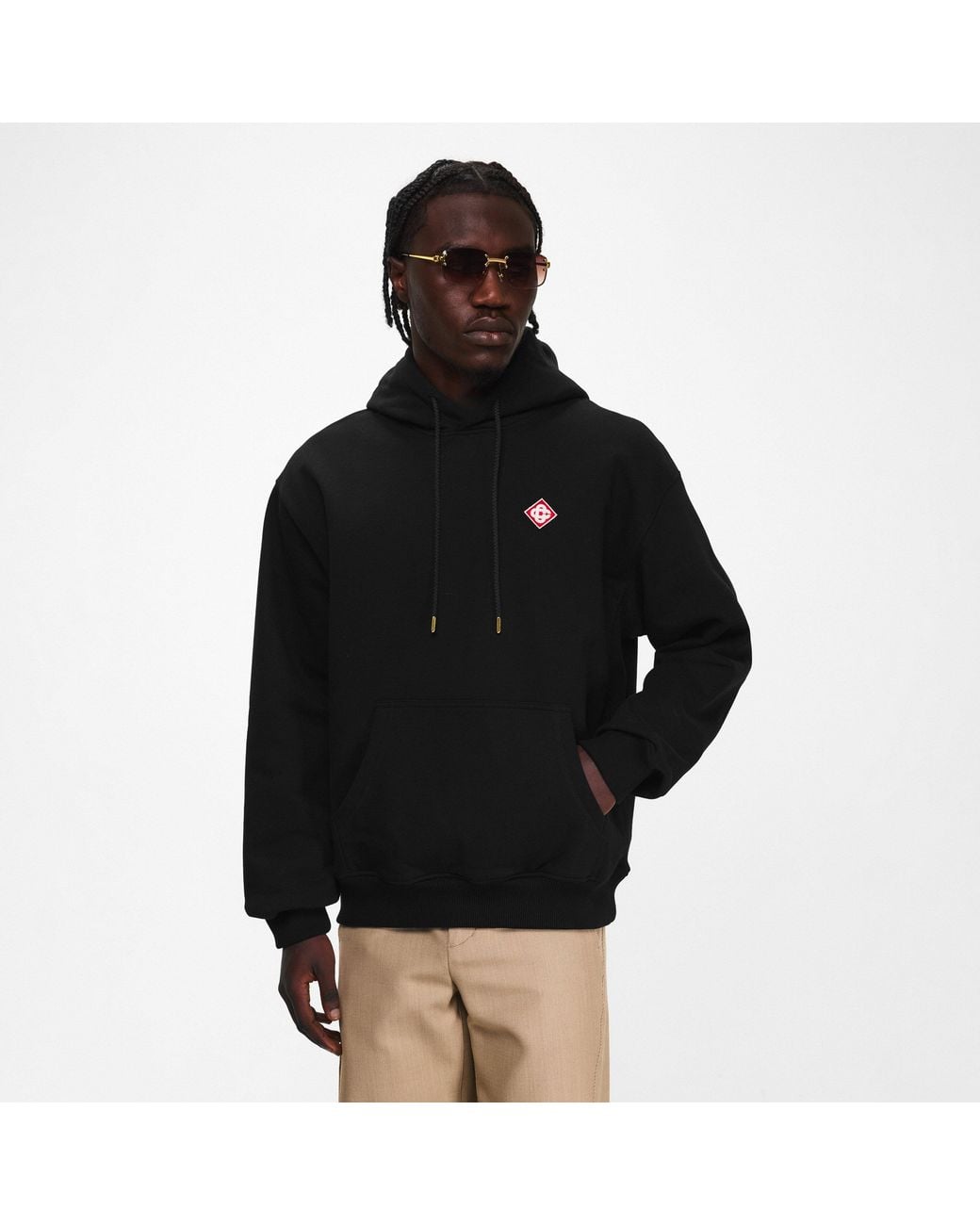 Casablanca Black Classic Logo Pull Over Hoodie for men