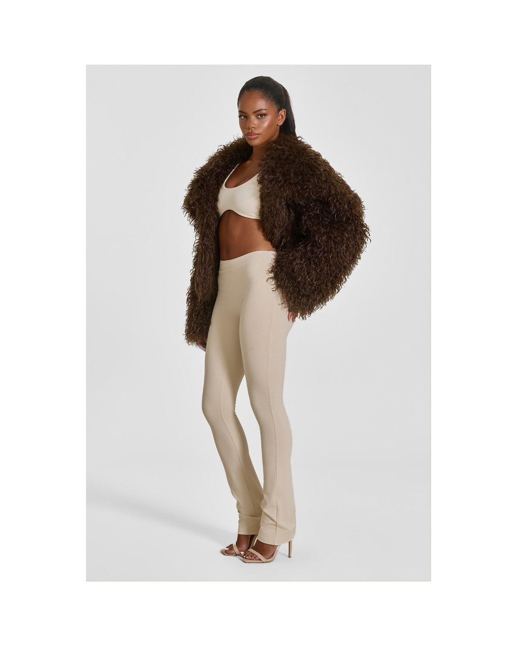 Mars the Label Brown Mongolian Faux Fur Teddy Coat