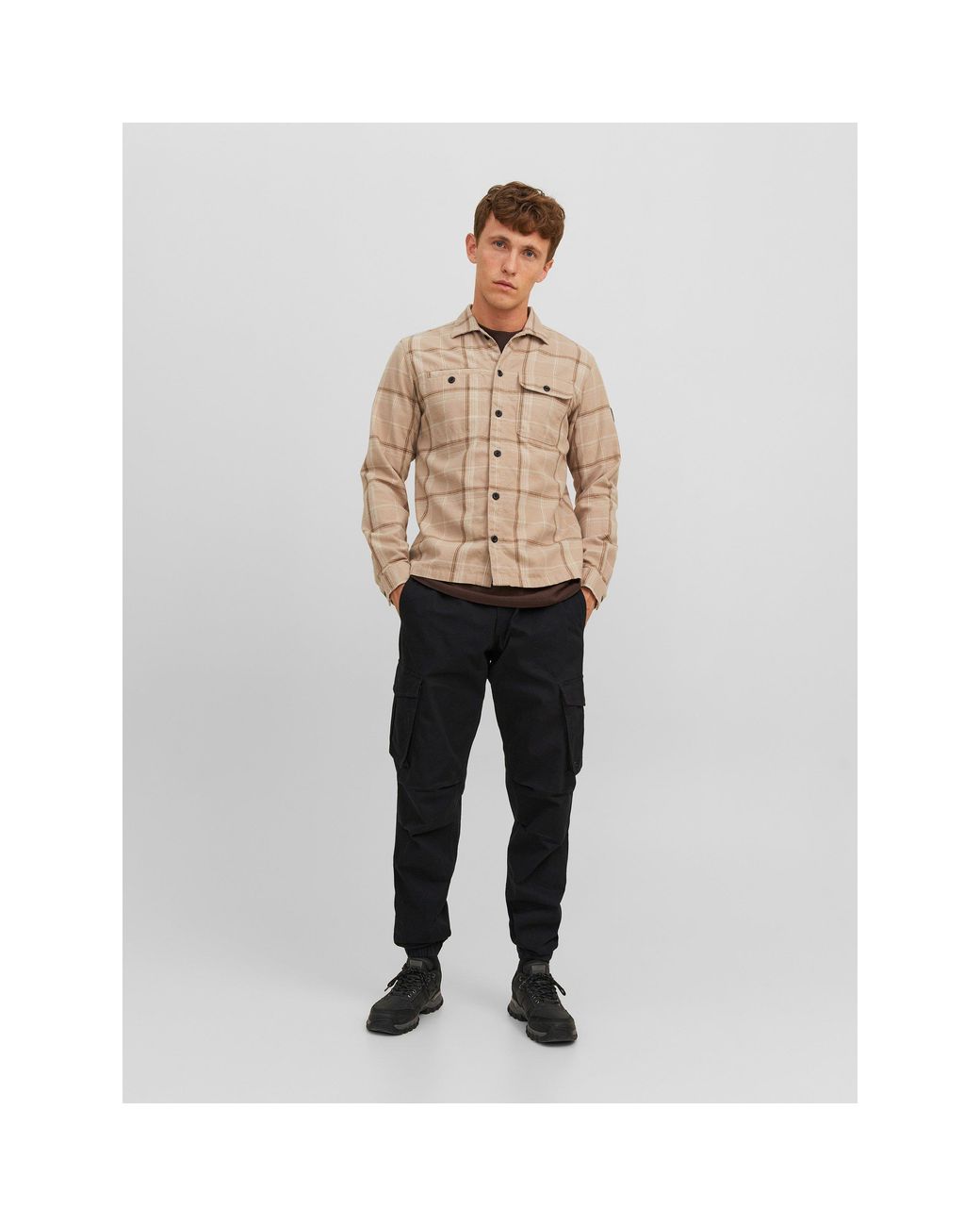 Jack & Jones Black Noah Cargo Trouser for men