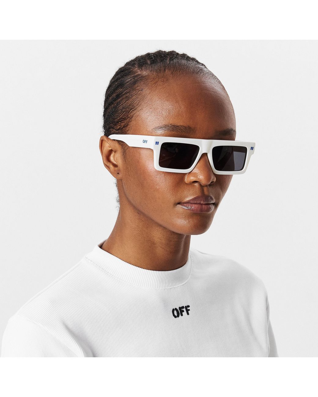 Off-White c/o Virgil Abloh White Chandler 53 Rectangle Sunglasses