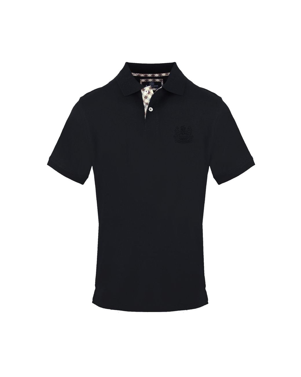 Aquascutum Black Polo Short Sleeve Polo Shirt for men