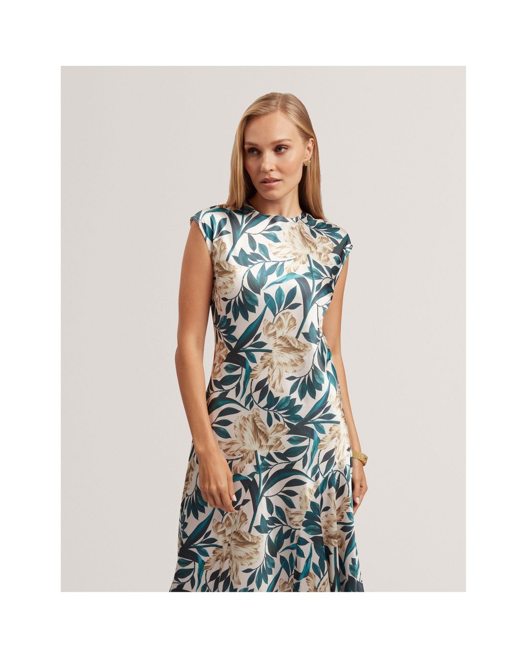 Ted Baker Blue Print Sleeveless Tea Dress