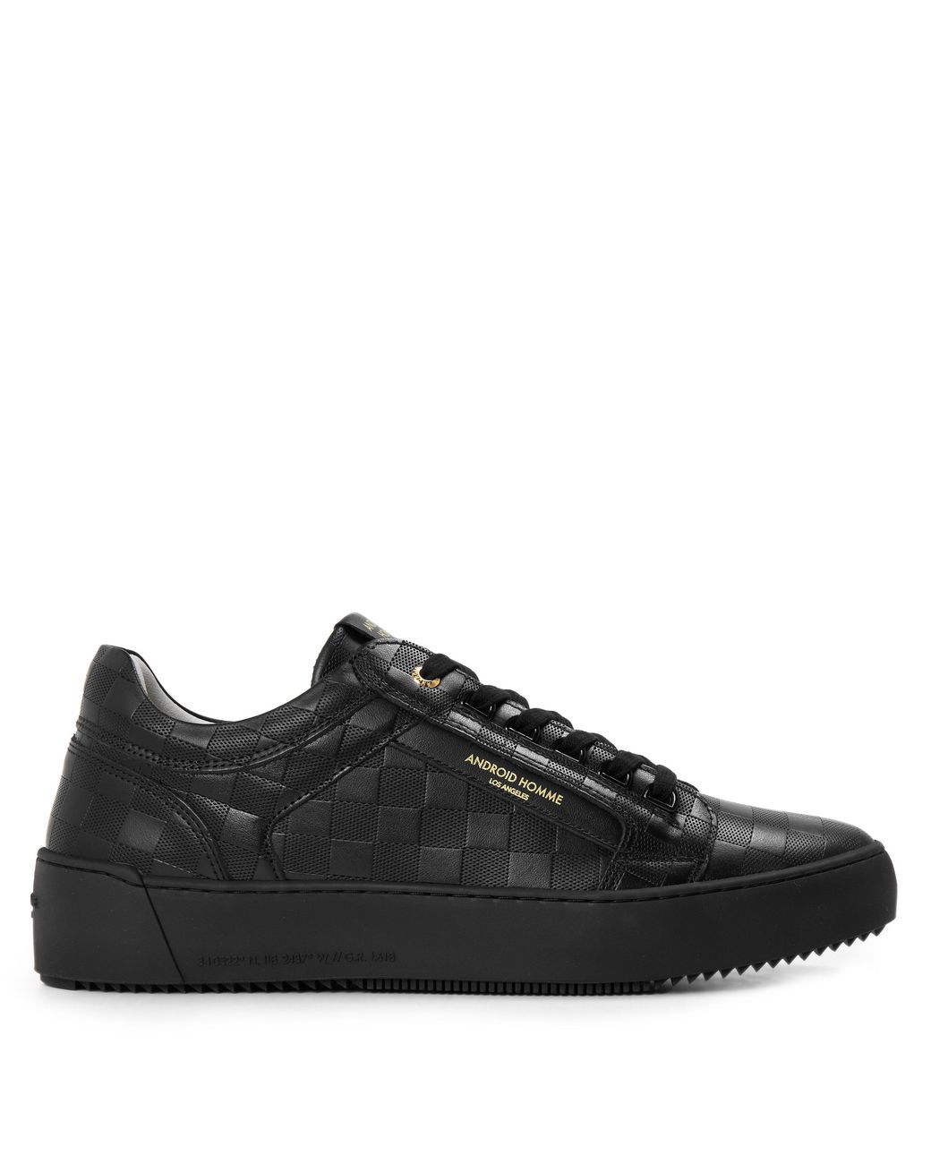 Android Homme Black Venice Leather Low-Top Trainers for men