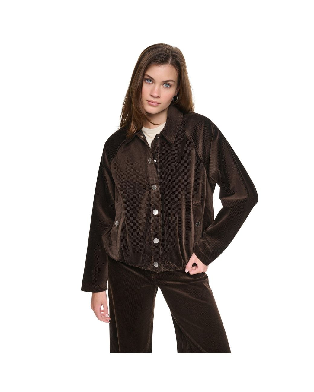 DKNY Black Corduroy Bubble Jacket