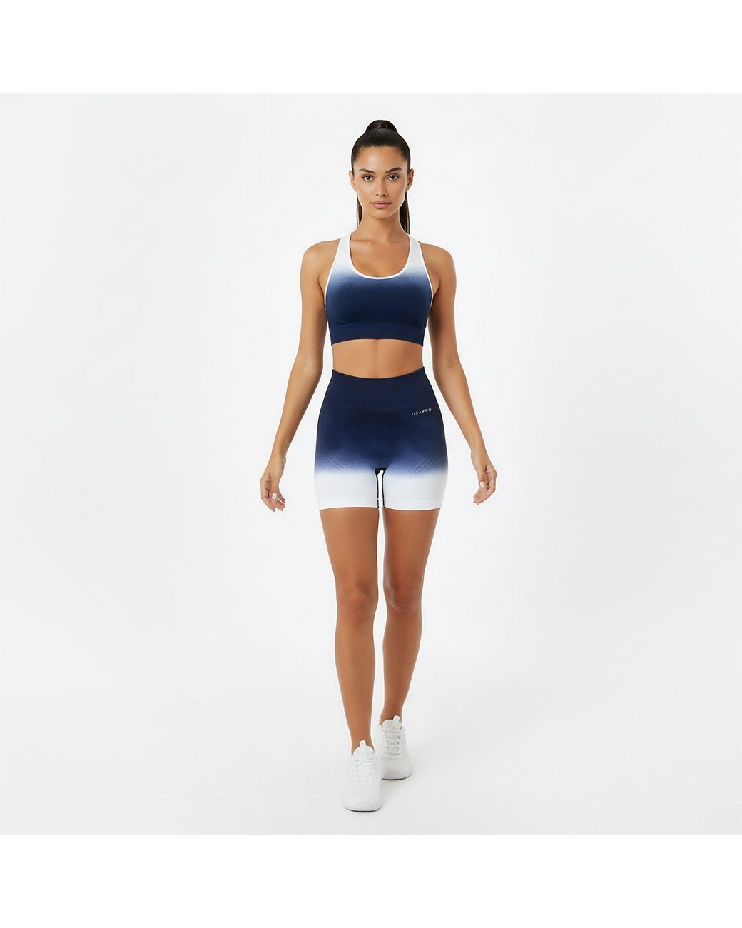 Usa Pro Blue Seamless Ombre 5 Inch Shorts