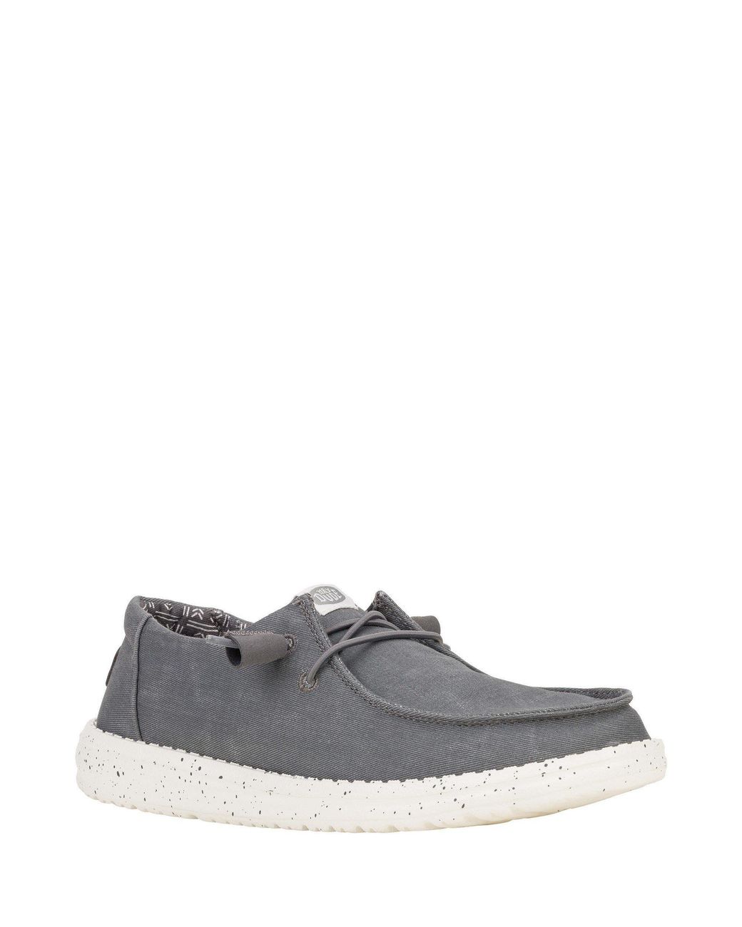 HeyDude Gray Wendy Canvas Low-Top Trainers