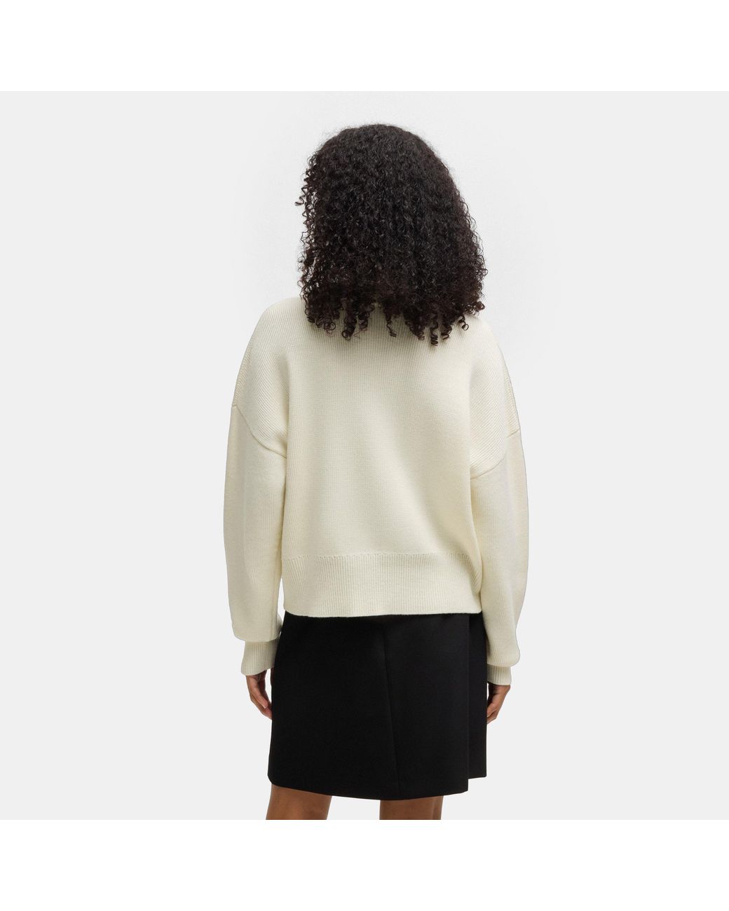 HUGO White Crew Neck Jumper