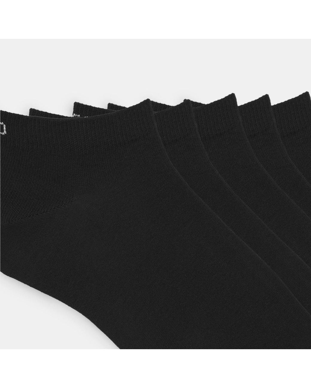 HUGO Black Cotton Blend 6-Pack Trainer Socks for men