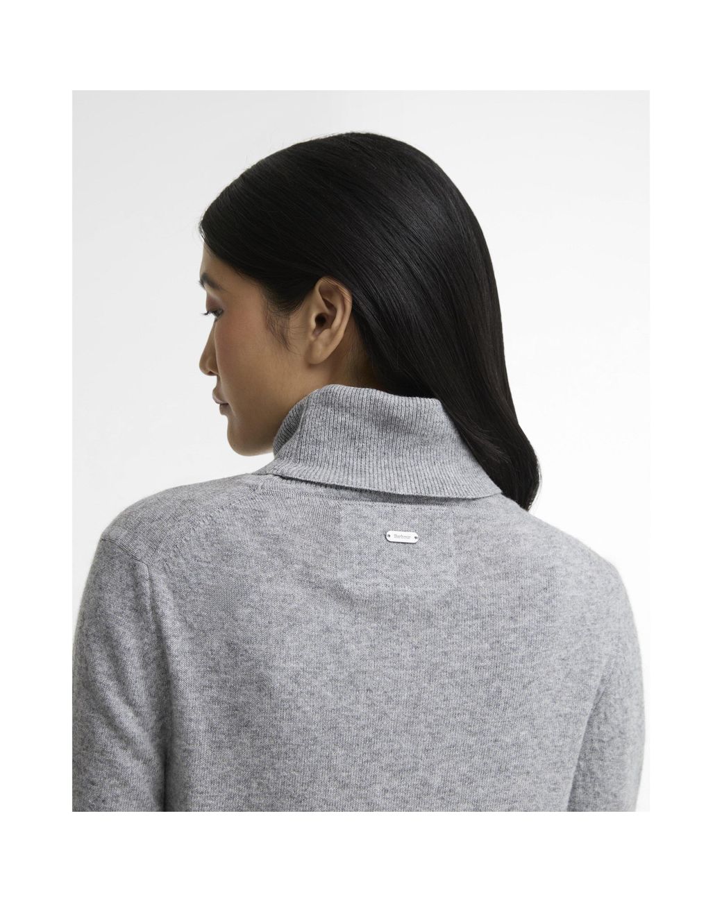 Barbour Gray Pendle Roll-Neck Jumper