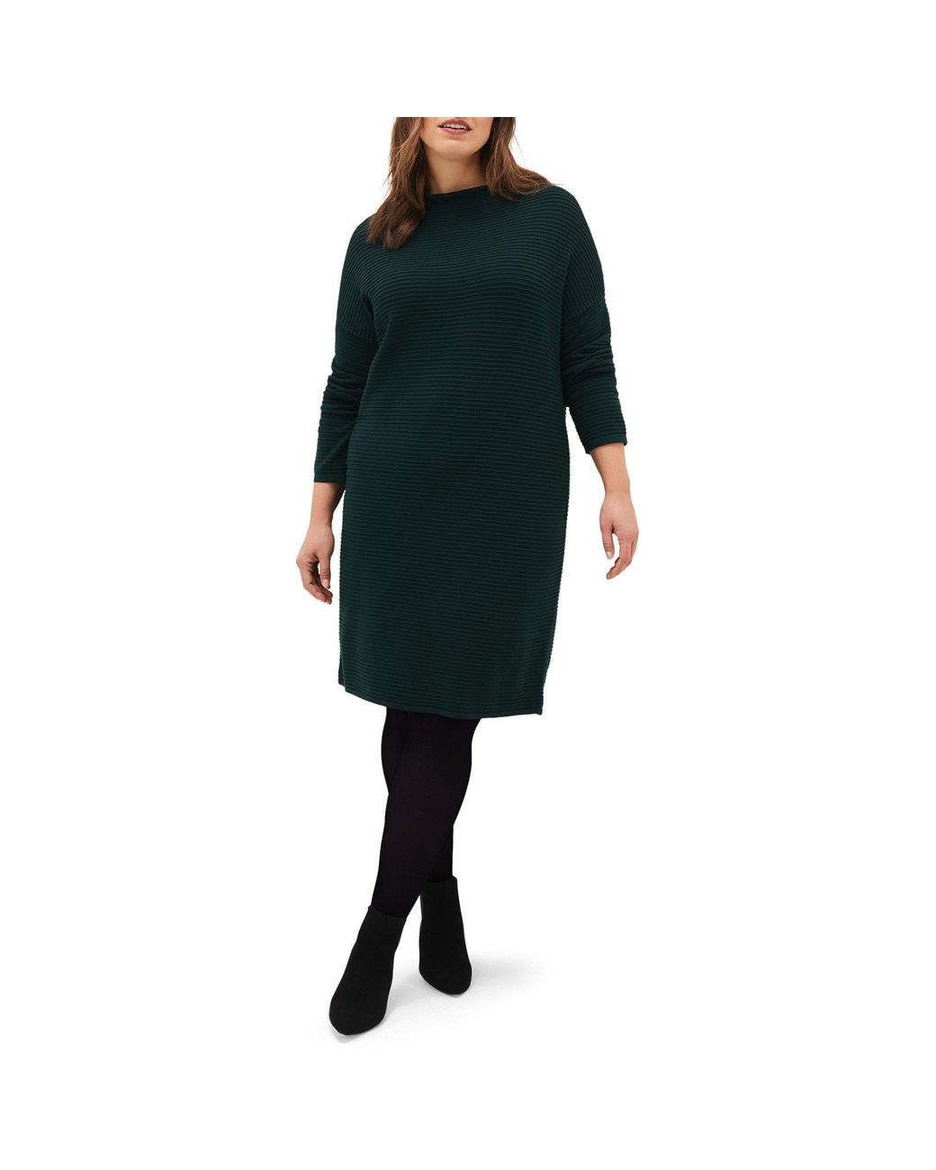 Phase Eight Green Azera Plain Textured Knit Dress