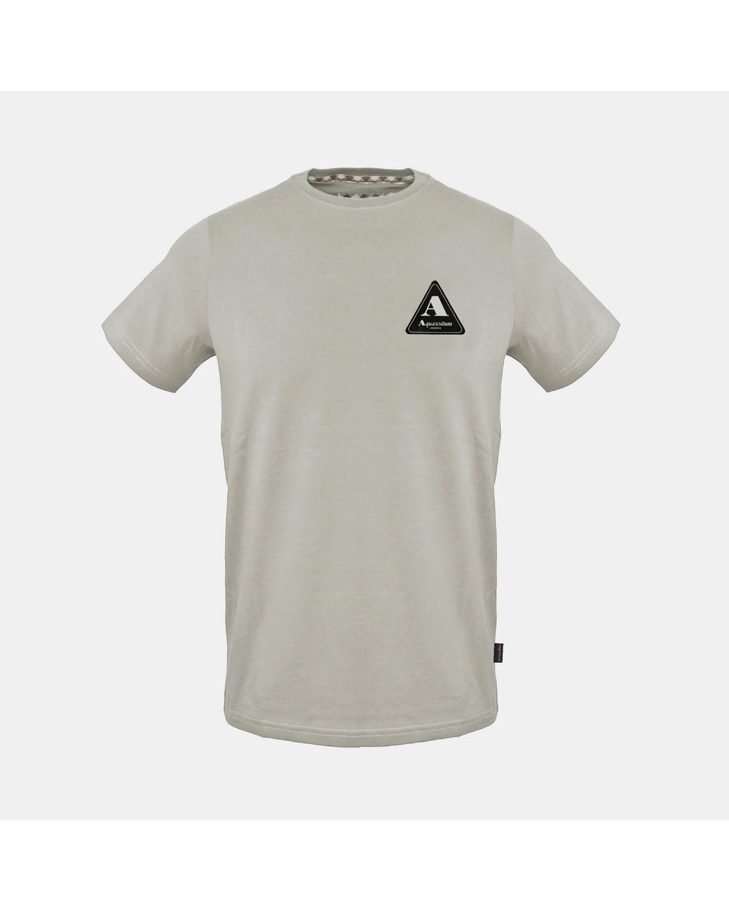 Aquascutum Gray Crew-Neck Cotton Short-Sleeve T-Shirt for men
