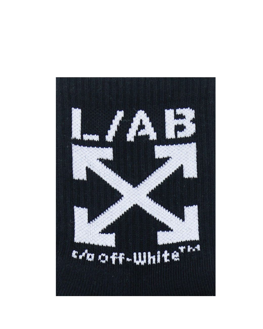 L/AB Off White Black Below-Calf Crew Socks 6 Pack for men