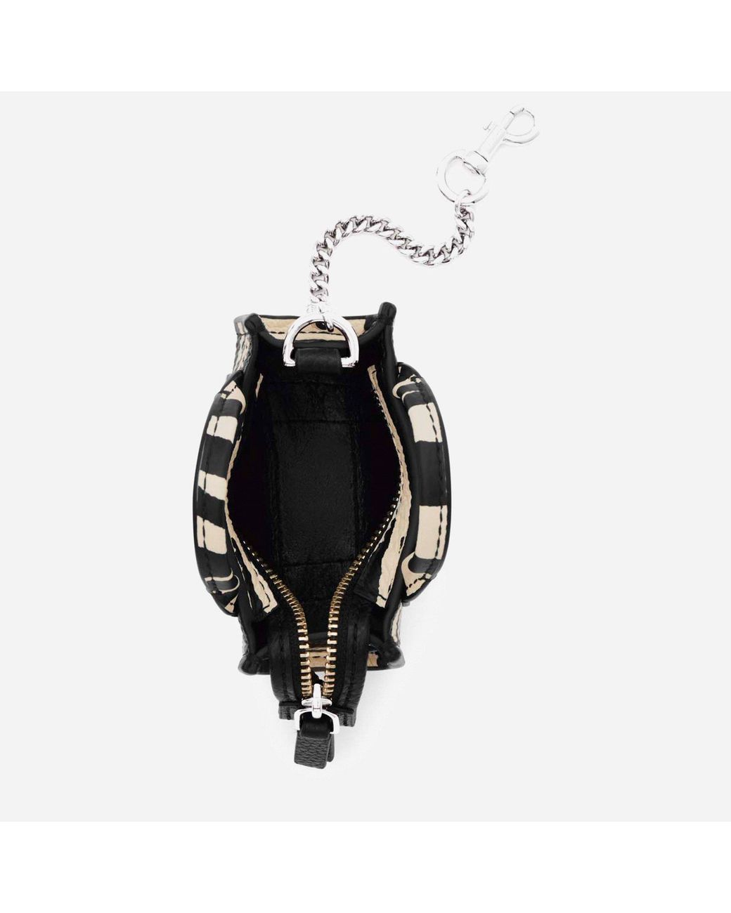 Marc Jacobs Black Lth Nano Chrome Charm