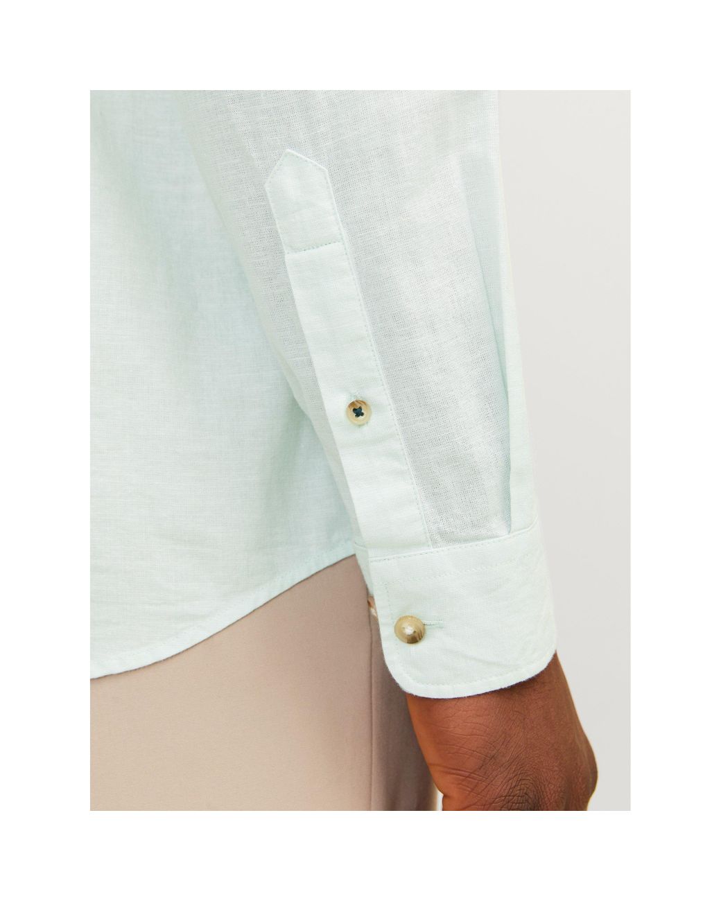 Jack & Jones White Long Sleeve Buttoned Linen Shirt