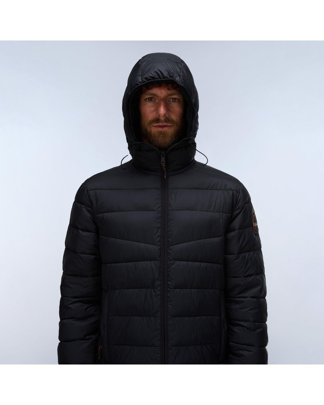 Napapijri Blue Aerons Full-Zip Hooded Short Puffer Jacket for men