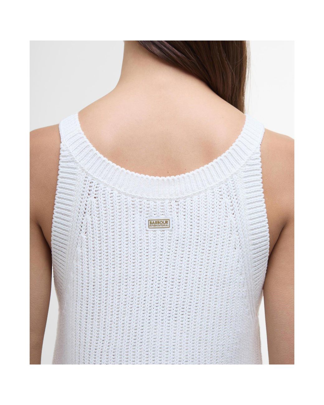 Barbour White Dakota Sweater Vest