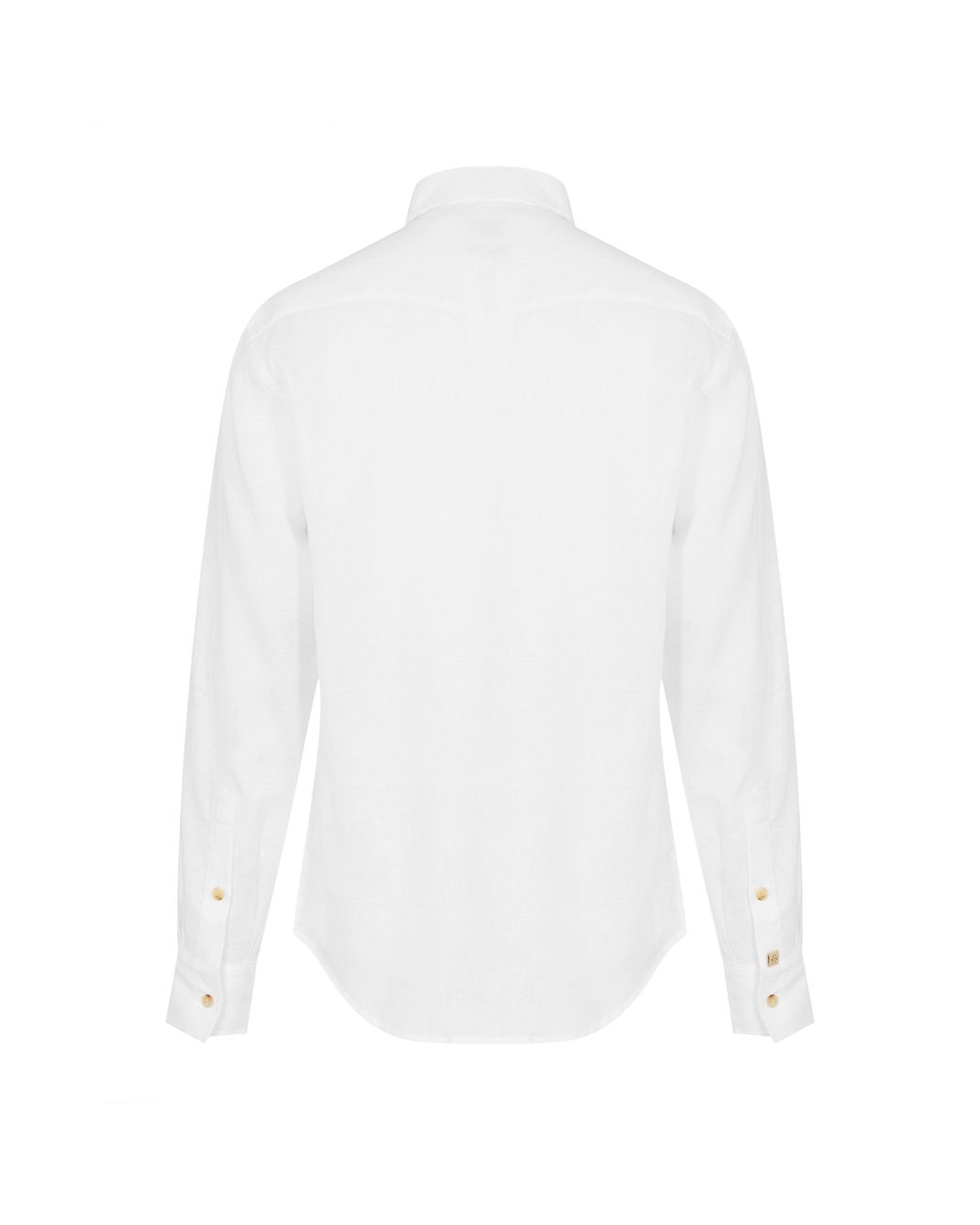 Jacob Cohen White Western Linen Long Sleeve Cowboy Shirt for men
