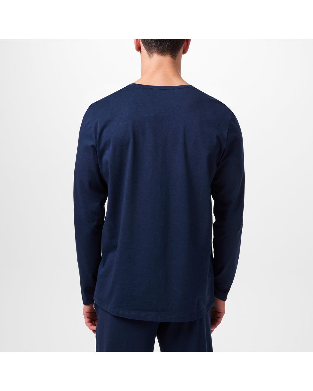 Boss Blue Mixmatch Long-Sleeve T-Shirt, Embroidered Logo for men