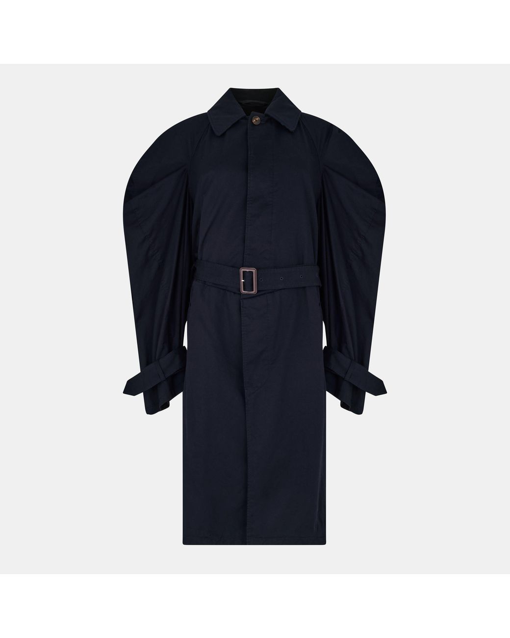 Balenciaga Blue Oversized Water Resistant Trench Coat