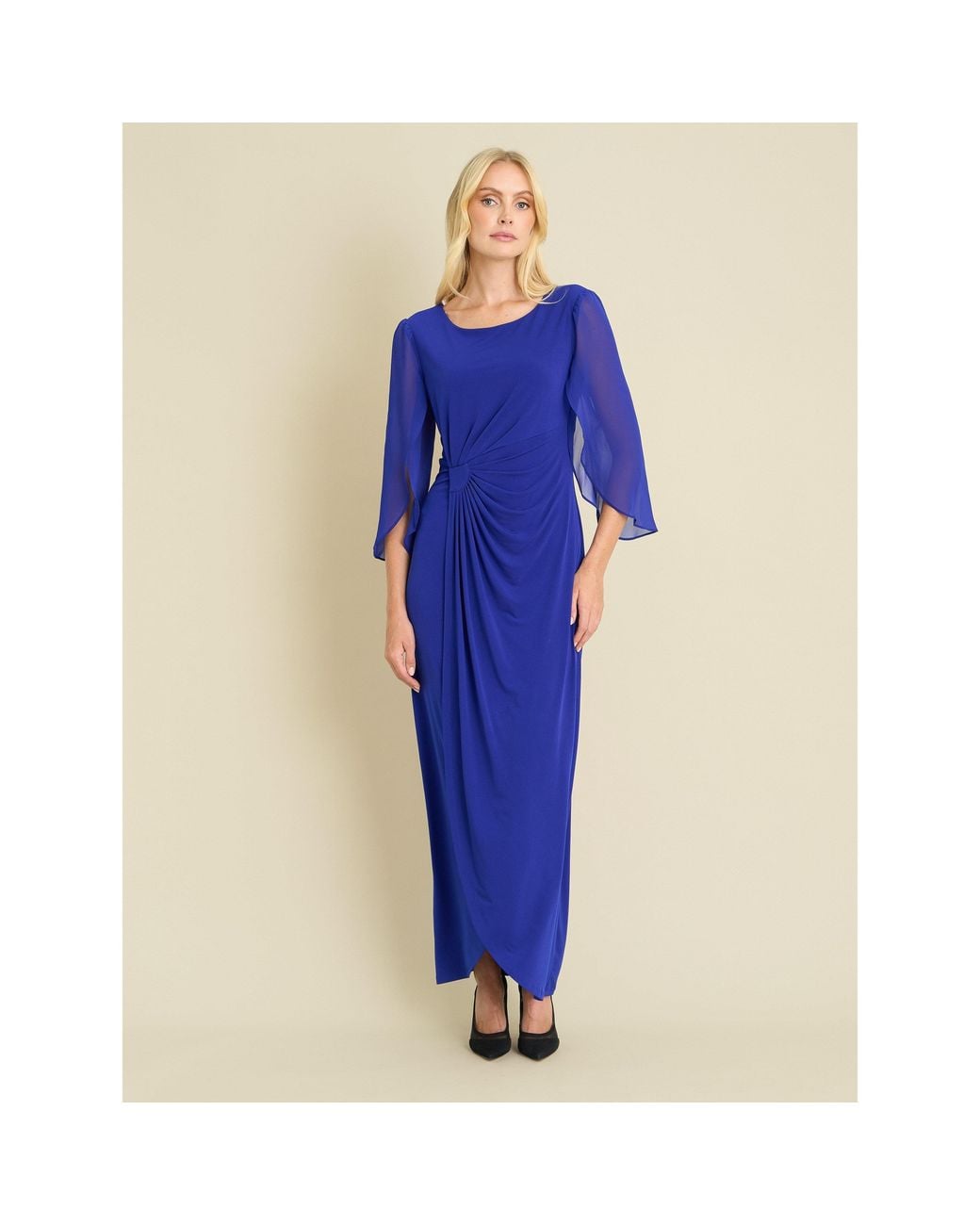 Gina Bacconi Blue Iulia Printed Sheath Dress