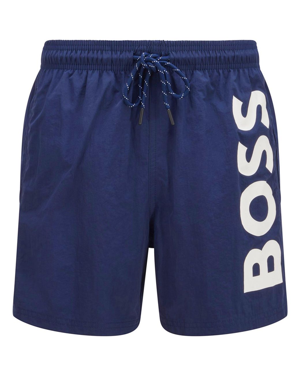 Boss Blue Octopus Swim Shorts With Bold Branding for men