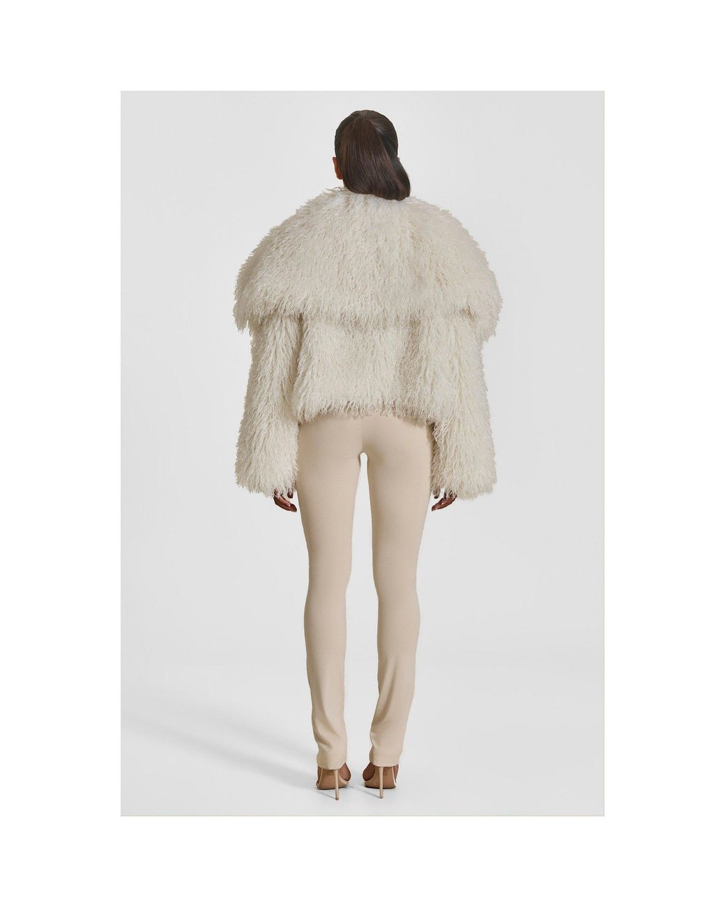 Mars the Label White Mongolian Faux Fur Teddy Coat