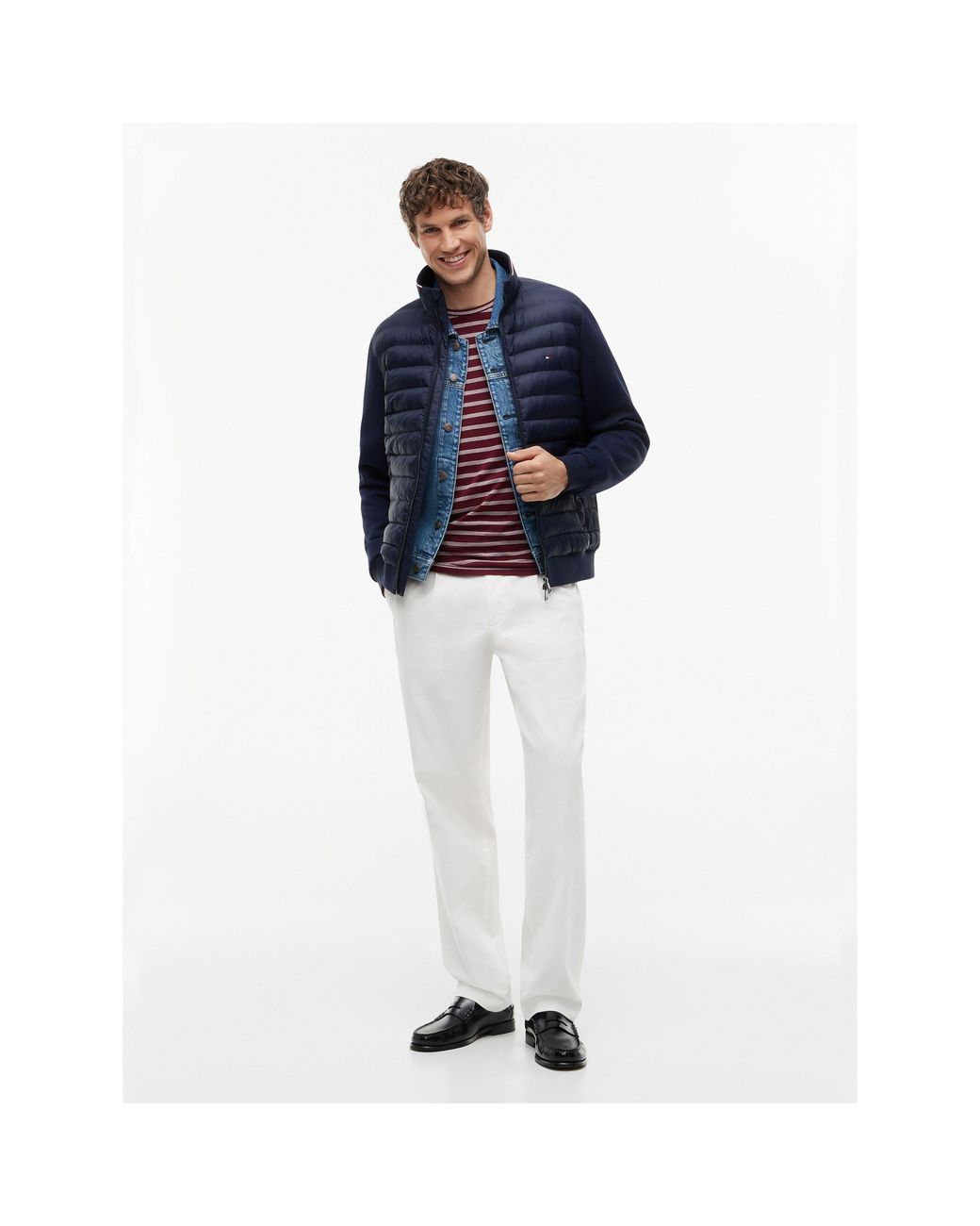 Tommy Hilfiger Blue Cotton Full-Zip Hybrid Jacket for men