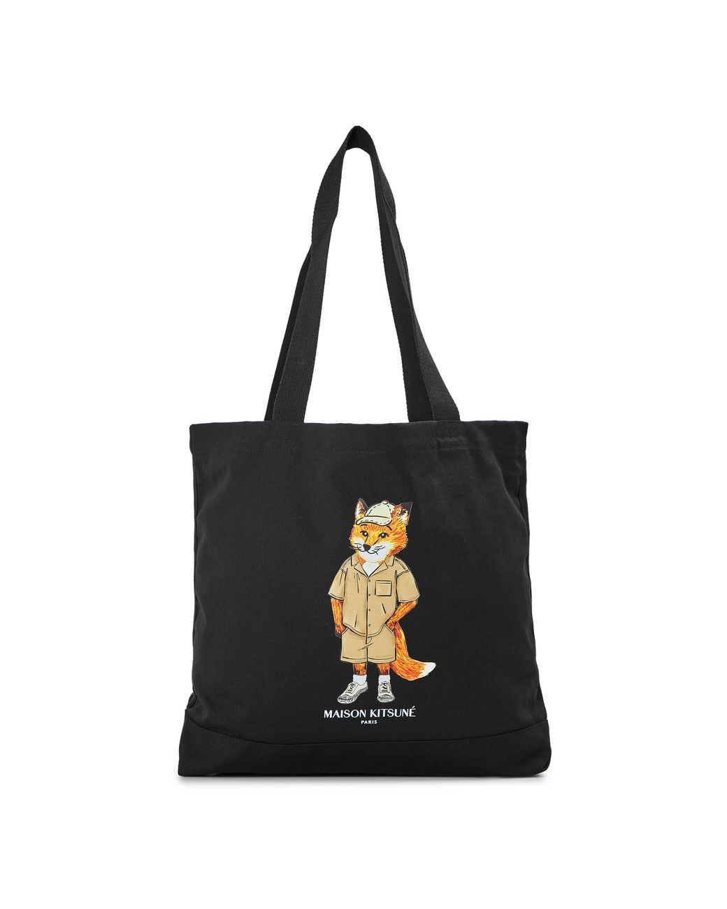 Maison Kitsuné Black Dressed Fox Tote Bag