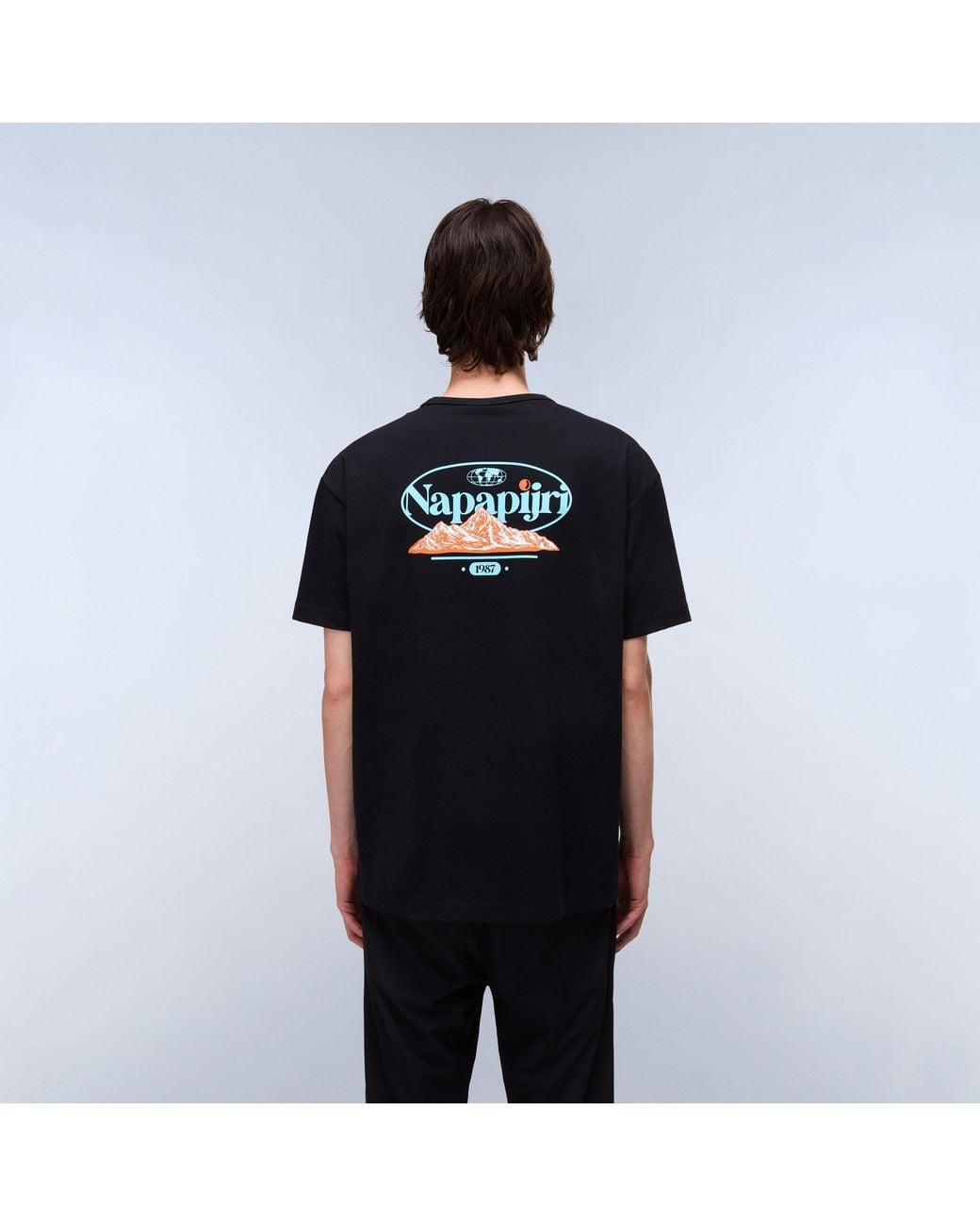 Napapijri Black Graphic T-Shirt for men