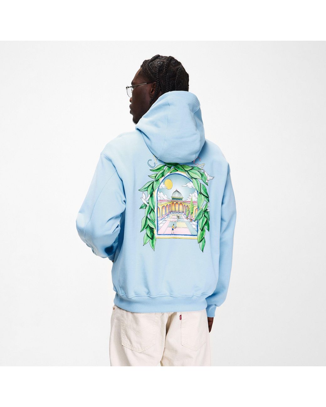 Casablanca Blue Larche Logo Over The Head Hoodie for men