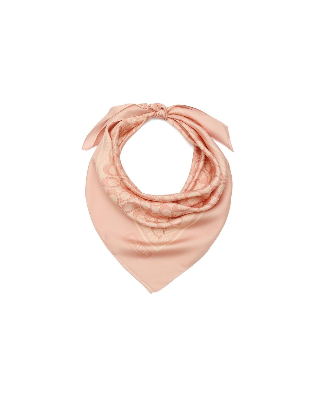 COACH Pink Signature C Printed Silk Square