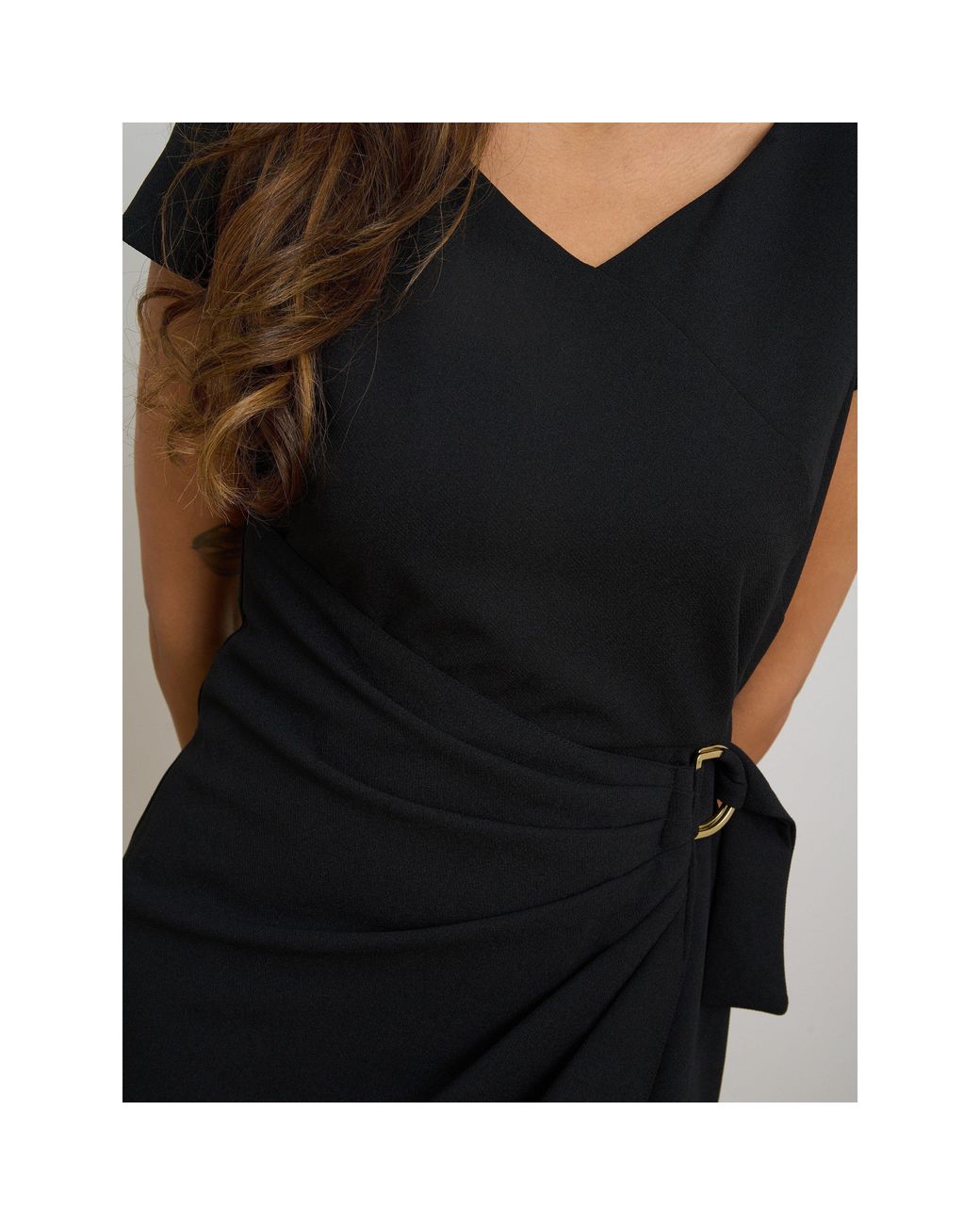 Gina Bacconi Black Tape Bodycon Long Sleeve Dress