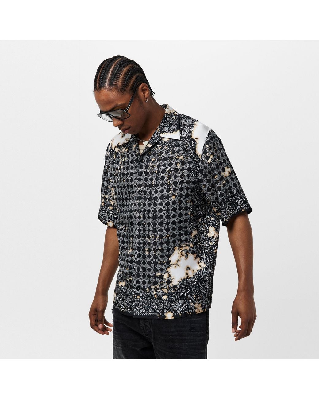 Amiri Black 'Beach Bandana Bowling' Shirt for men