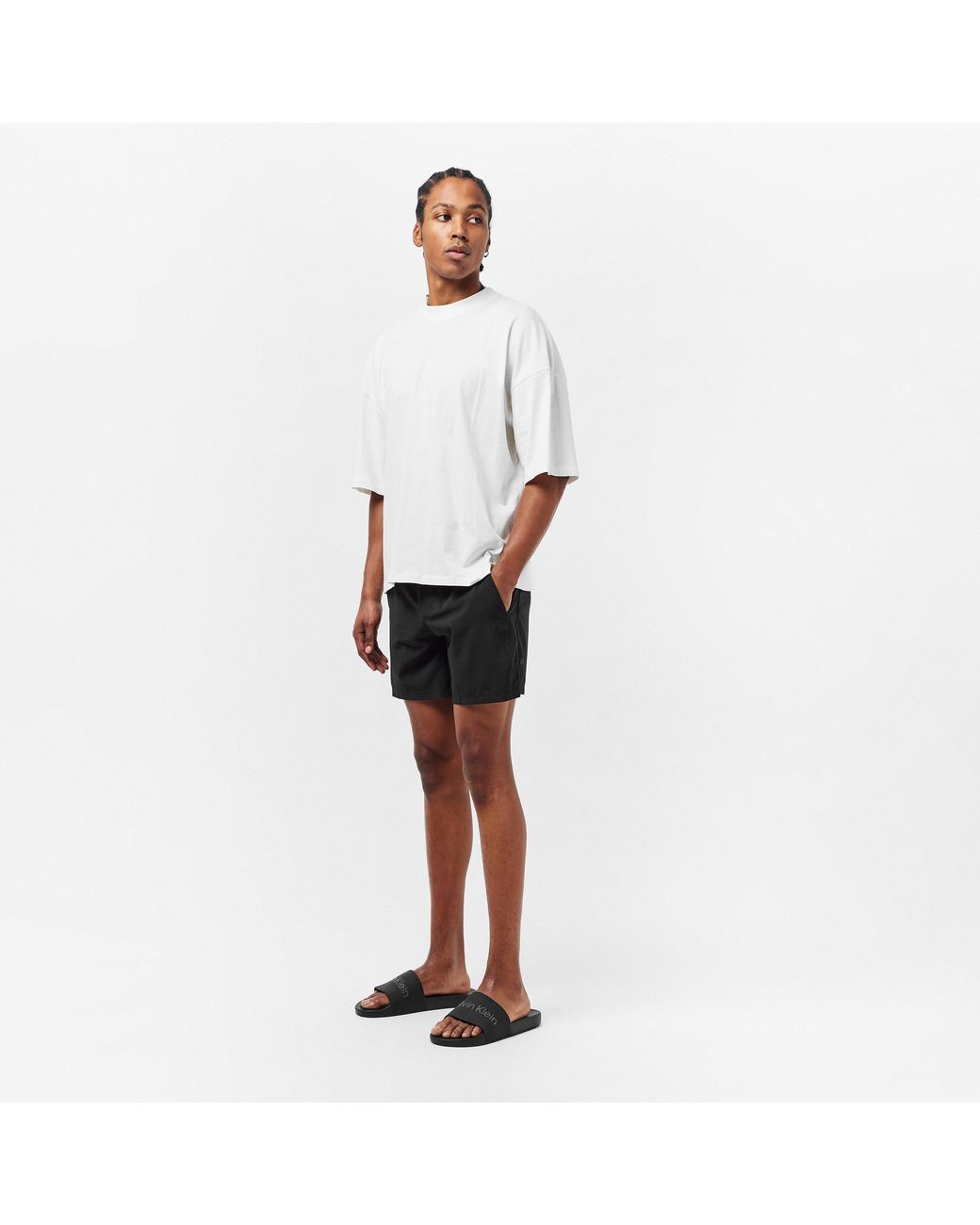 Calvin Klein Black Pool Logo Sliders for men
