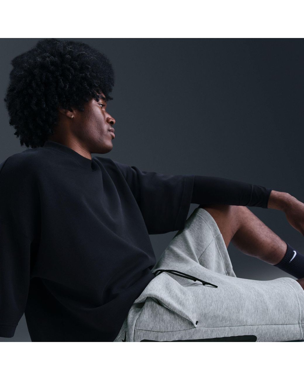 Nike Black Sportswear Tech Fleece Shorts for men