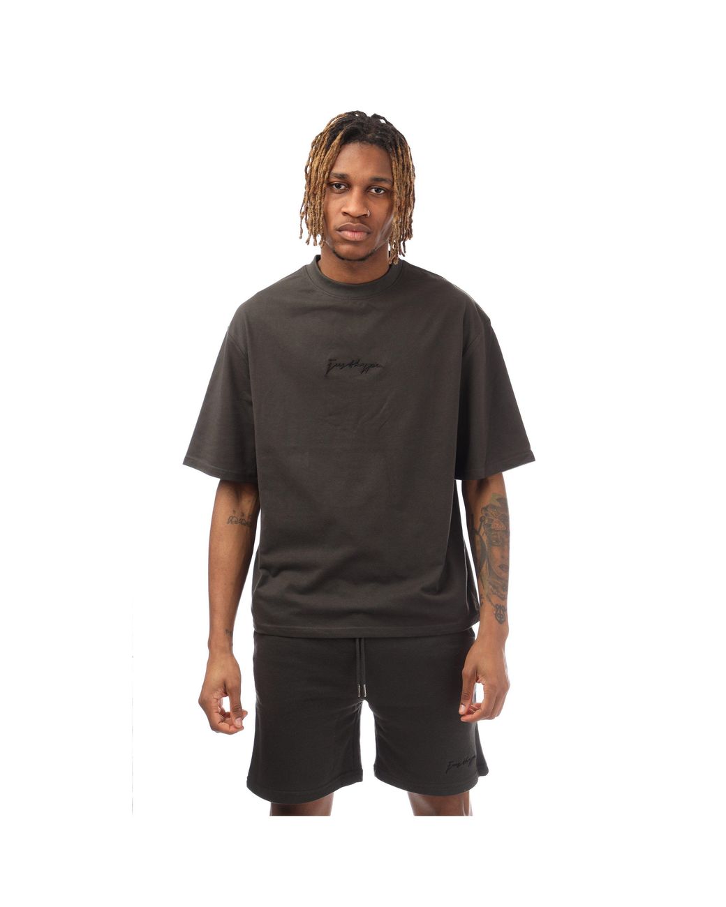 Hype Black Adults Oversized T-Shirt