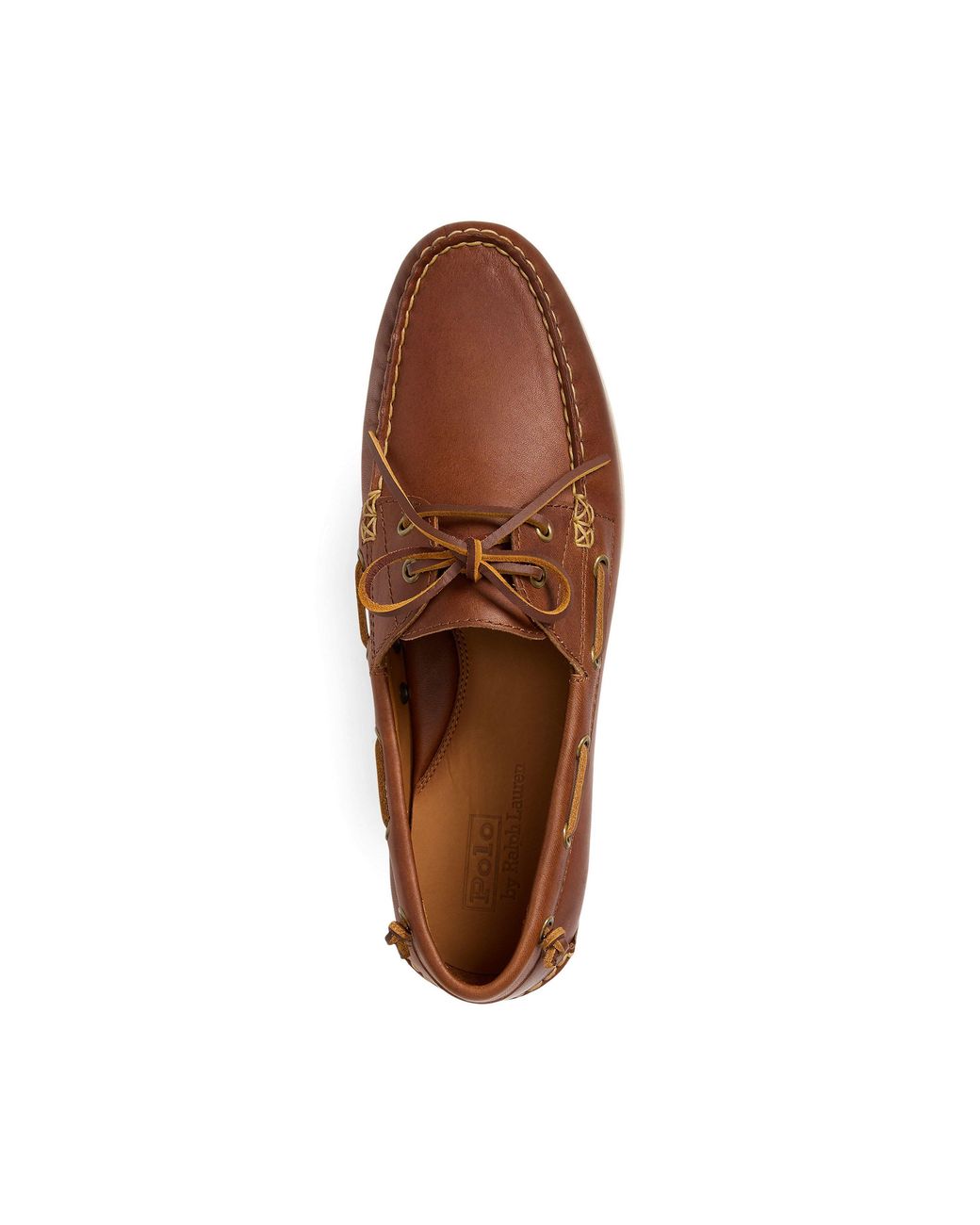Polo Ralph Lauren Brown Merton Leather Boat Shoes for men